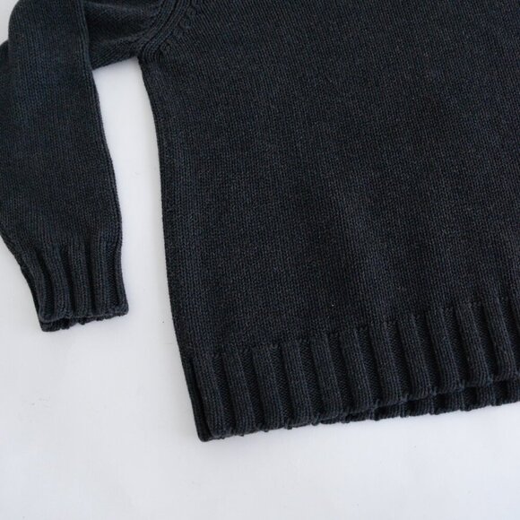 Vintage Eddie Bauer Navy 100% Cotton Knit Warm Winter Crew Neck Sweater Large - Picture 6 of 8